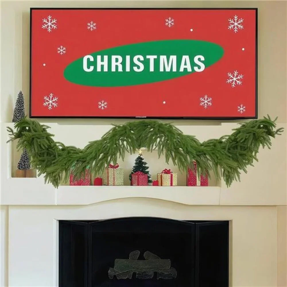 2 Pcs 6FT each, Christmas Garland,Christmas Decorations,Real Touch Norfolk